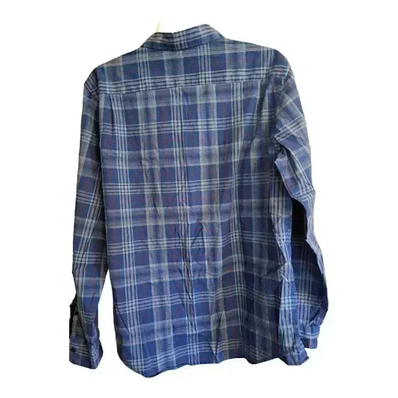 Old Navy Mens M Button Down Everyday Shirt Blue Plaid Long Sleeve Regular Fit - Picture 2 of 4